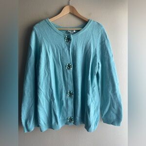 Christopher Banks Women Button Design Cardigan Sweater Light Blue Size XL